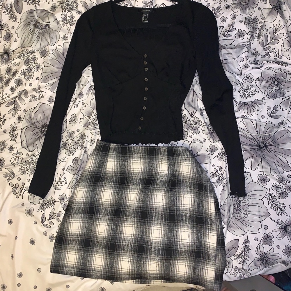 Plaid Knit Skirt